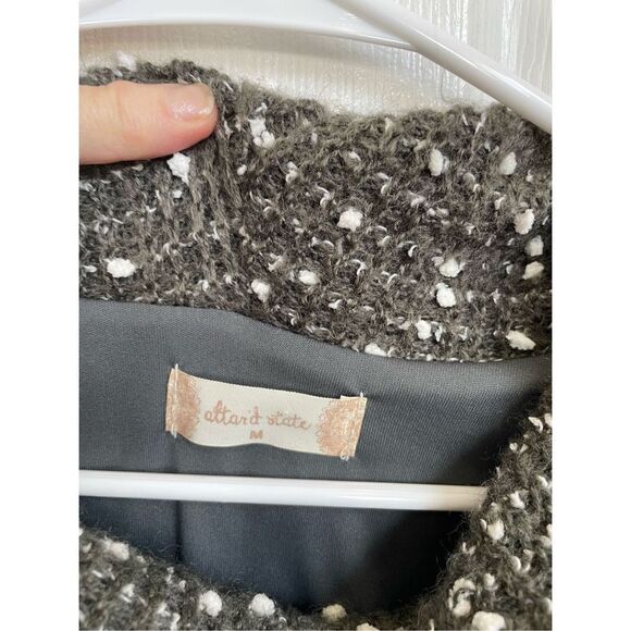 Altar'd State Women's Gray Cowl Neck Layered Lace Trim Sweater Tunic  Medium - Picture 3 of 9